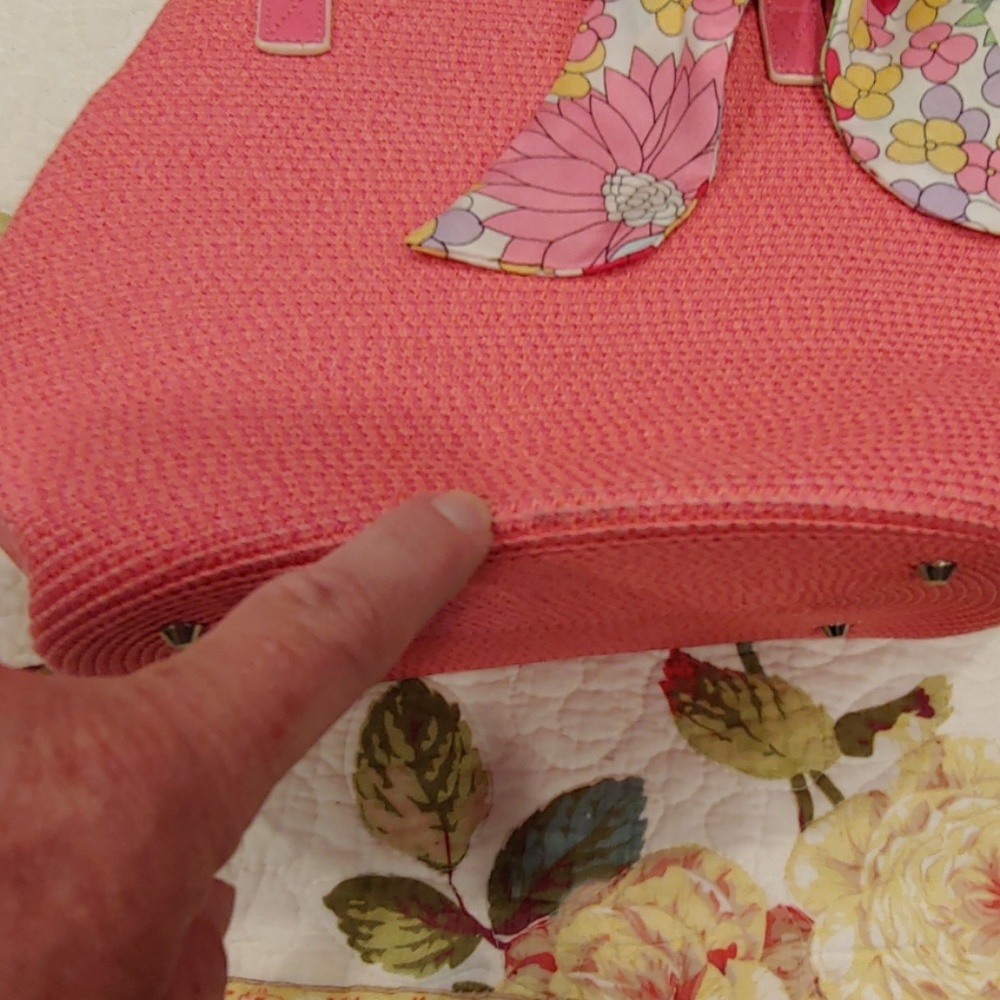 Talbots Pink shoulder bag w/silk tie - Picture 5 of 5